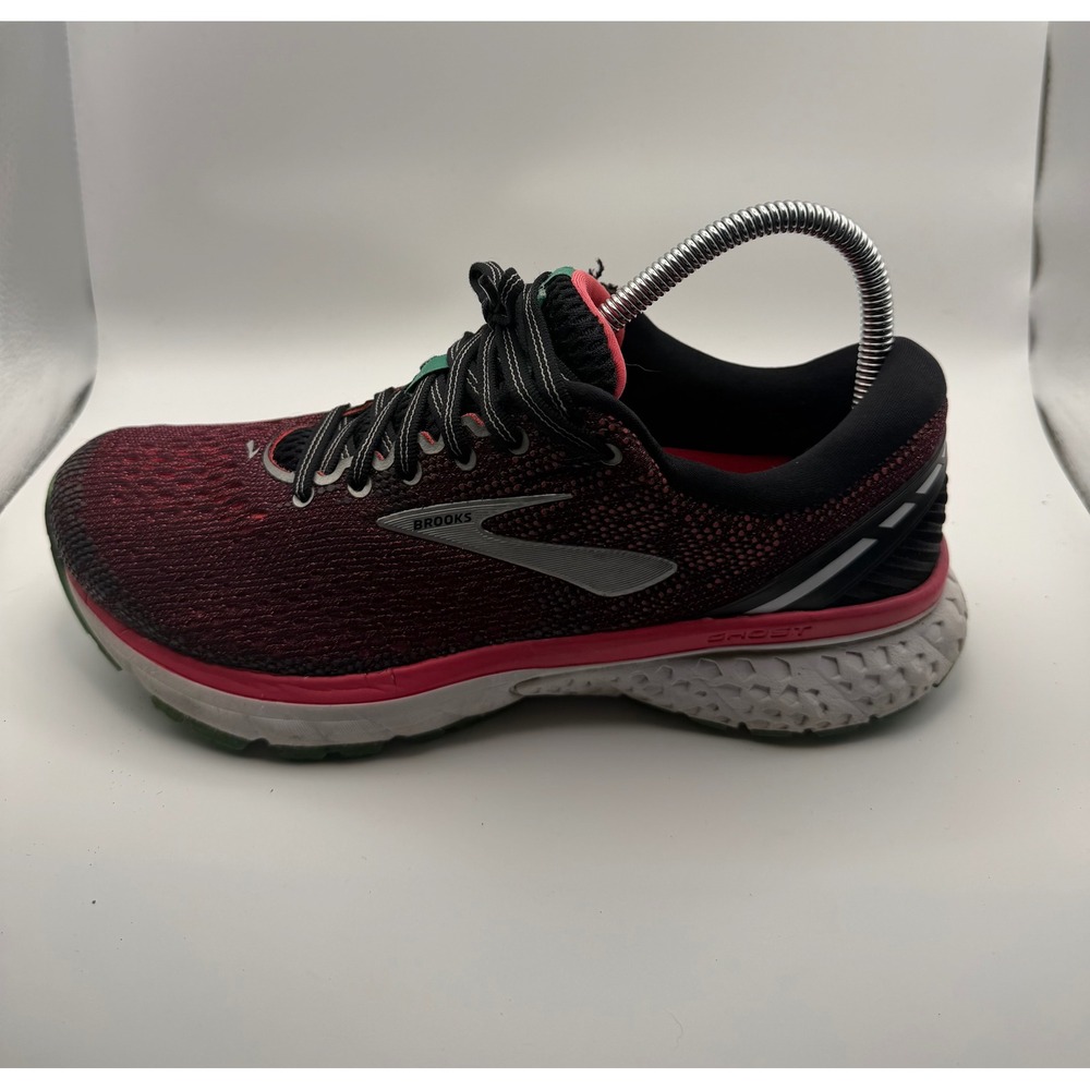 Brooks Ghost 11 Running Shoes Womens 8.5 Wide Burgundy Pink Good 1202771D017